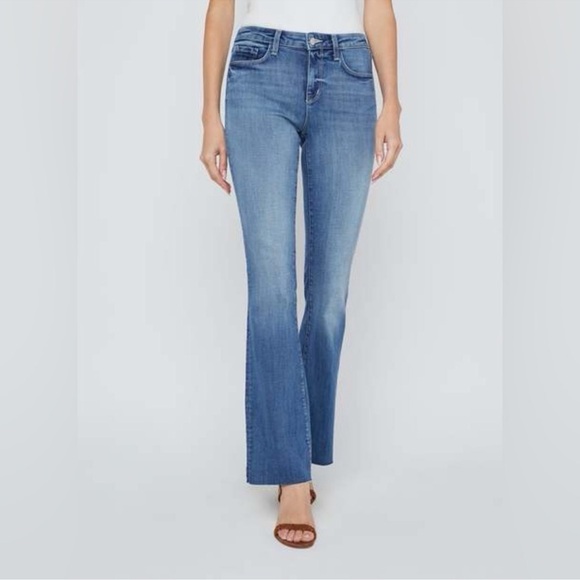 NWOT - L’Agence Marty High Rise Flare Denim Stretch in Hanson Blue 27 - Picture 1 of 13